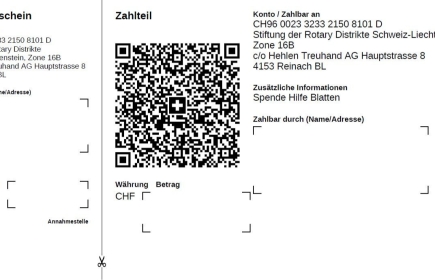 Hilfe Blatten Einzahlungsschein QR